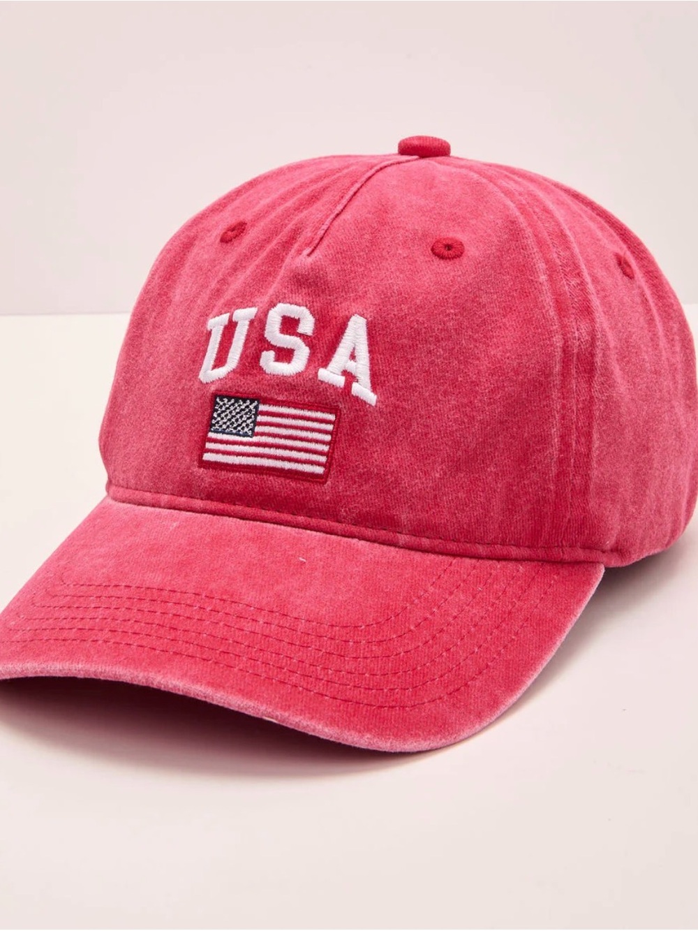 Vici USA Embroidered Red Baseball Cap - Picture 3 of 4